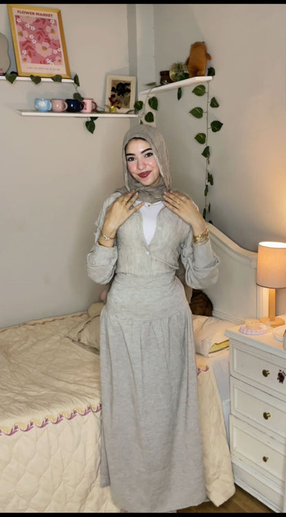 Linen Set – Skirt &amp; Blouse